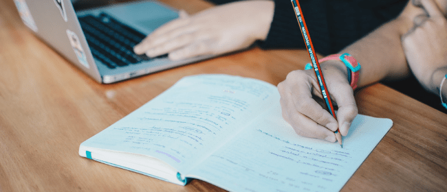 two people studying